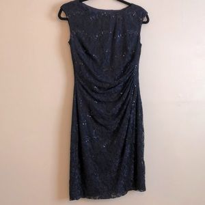 Chaps navy lace and sequin dress sz. 4
